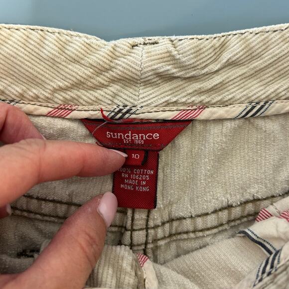 Sundance corduroy midi skirt tan size 10 cotton - Picture 5 of 8